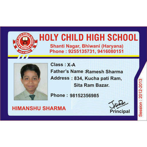 Pvc School Id Card