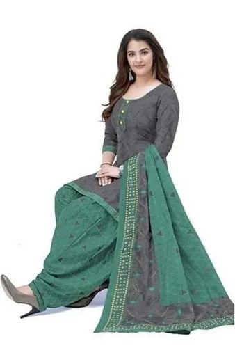 Regular Fit 3/4 Sleeves Fancy And Designer Printed Cotton Salwar Suit Ladies