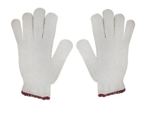 White Skin Friendly Full Finger Knitted Safety Hand Gloves