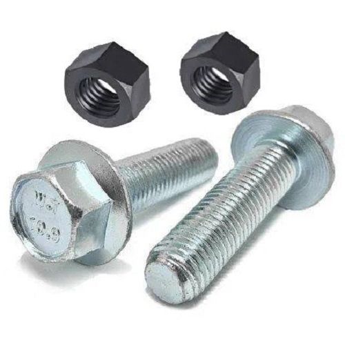 Strong And Durable Chrome Finish Mild Steel Silver Hex Flange Bolt 