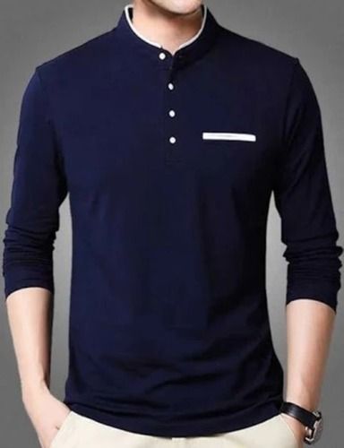 Washable And Comfortable Polo Neck Full Sleeves Party Wear T Shirts