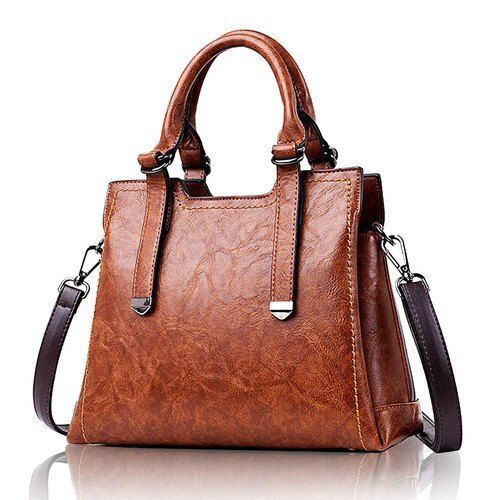 Vintage Genuine Leather Crossbody Bag for women 10 inch purse tote lad