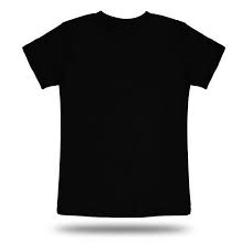 Casual And Plain Dyed Stylish Plain V-neck Short Sleeves Cotton Black T Shirt