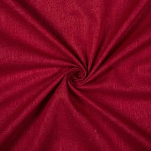 Washable And Breathable Maroon Plain Pattern Cotton Fabric