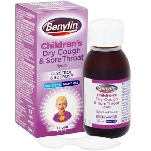 Benylin Childrens Dry Cough And Sore Throat Syrup Packaging Size 125 Ml