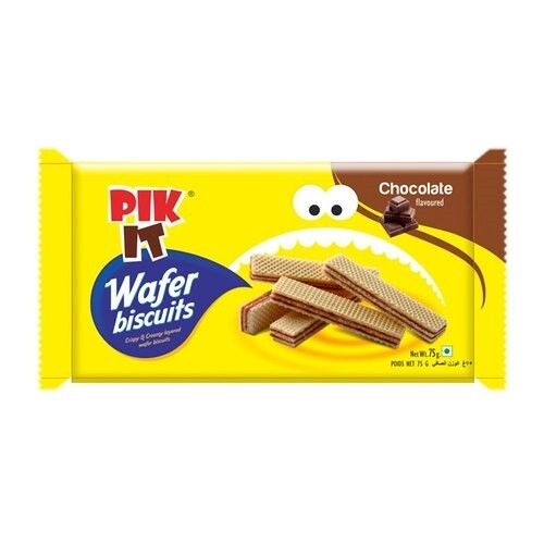 Packed Rectangle PIK IT Chocolate Wafer Biscuits 75GM