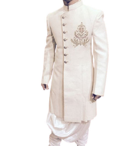Comfortable Party Wear Long Sleeve Classic Collor Poly Cotton Mens Sherwani 