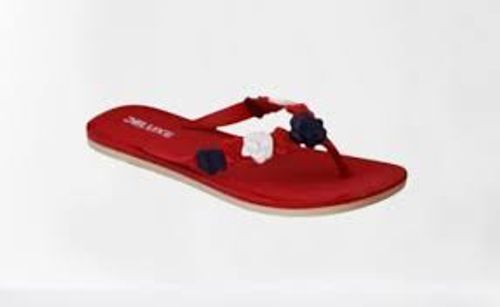 Winter Comfortable Rubber Slip On Style Stylish Ladies Fancy Red Slippers 