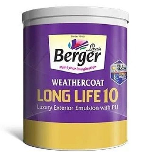 High Gloss Berger Weathercoat Long Life 10 Luxury Exterior Emulsion With Pu