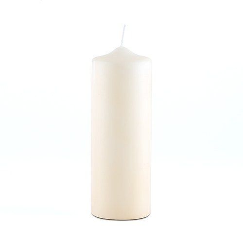 White Decorative Pillar Candle - Material: Gel Wax