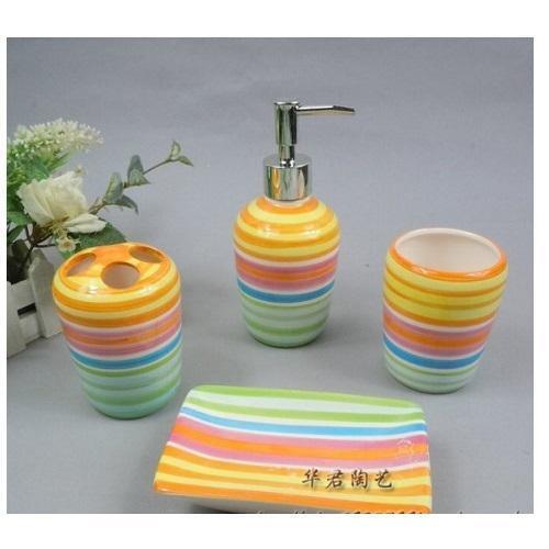 White, Rainbow Ceramic Bathroom Accessories Set Application: Industrial