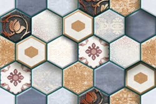 मल्टी कलर 8 X 8 इंच स्क्वायर एज एसिड-रेसिस्टेंट डेकोरेटिव सिरेमिक फ्लोर टाइल्स