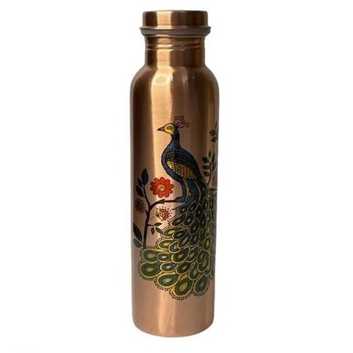 Capacity 1000 Ml Round 100 Percent Copper Materials Printed Water Bottle 