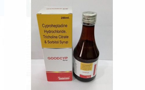 Cyproheptadine Hydrochloride Tricholine Citrate And Sorbitol Syrup Packaging Size 200 Ml