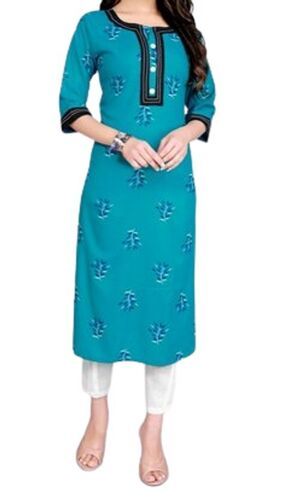 Indian Ladies Printed Rayon Straight Suits