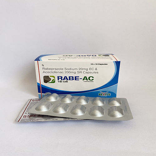 Black Rabe-Ac Rabeprazole Sodium And Aceclofenac Capsules, 10X10 Alu Alu Pack