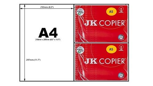 Rectangular Dimension 14.5 X 21 Centimeter 2350 Grams Weight Jk Copier Paper