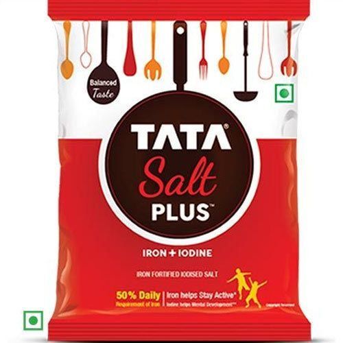 Refined Iodine Plus Iron White Tata Salt Packaging: Plastic Packets