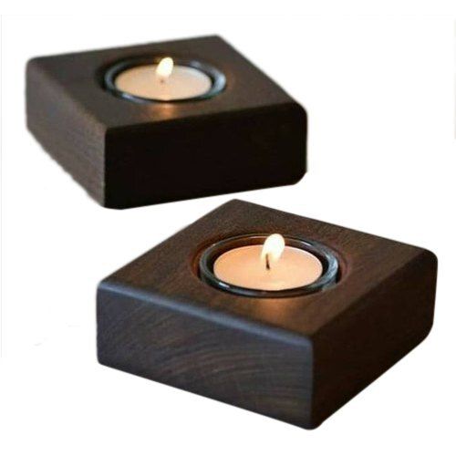 Designer Wooden Black Candle Stand