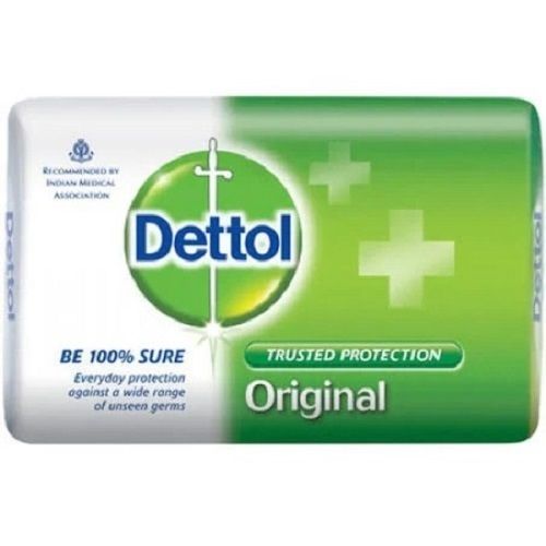 100 Percent Protection 70 Gram Weight And 25 X 25 X 25mm Dimension Dettol Bath Soap 