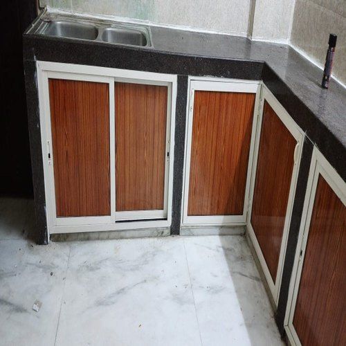 SS Modern Powder Coated Aluminium L Shaped Modular Kitchen Cabinet