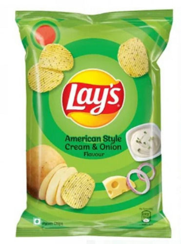 Pack Of 73 Gram Hygienic Prepared Crispy And Salty Onion Cream Flavor Lays Potato Chips 