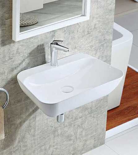 Red Rectangular Wash Basin For Home And Restaurant Usage, White Color