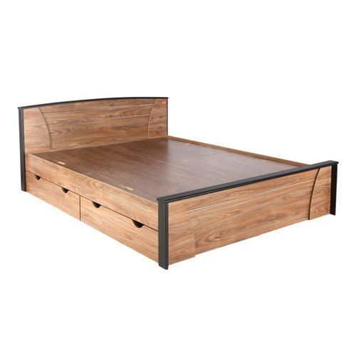 Brown Modern Wooden Box Double Bed For Home And Hotel