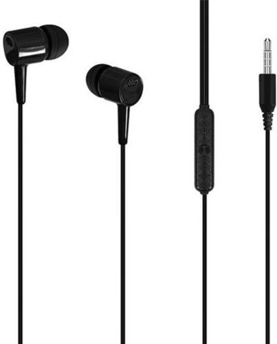 Black 14 Mm Bass Boosted Stereo Surround Featured In Ear Wired Earphone With Mic