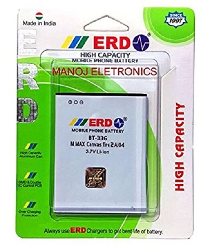 ERD Mobile Battery - Plastic 14.1 x 11.3 x 0.8cm White - Lightweight Compact 24-Hour Power Backup 4 Tip Compatibility