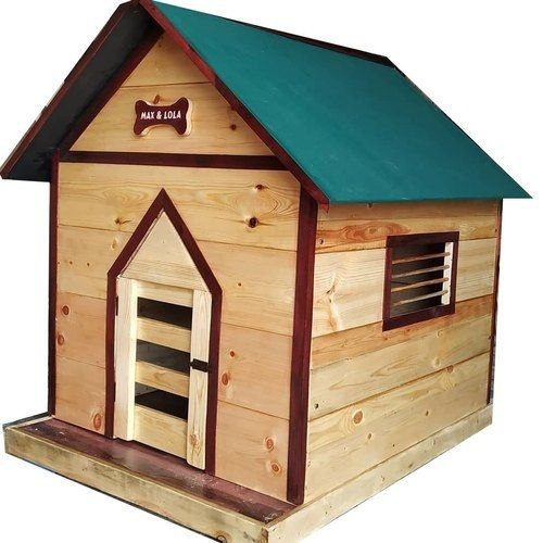 4.6 X 3.6 Feet Size Polished Single-Door Wooden Material Dog House