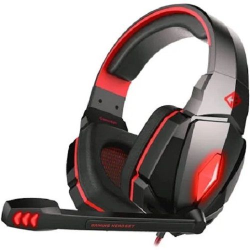 Steel 40.6 Gm Weight Wired Connectivity Bass Gamer Stereo Black And Red Color Headphone