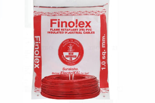 90 Meter Length 1 Sqmm Size Fr Finolex Pvc Insulated Red Color Industrial Cables