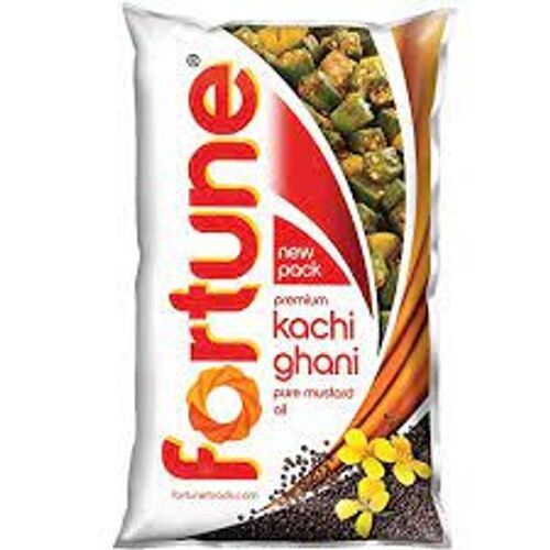 Metal Cholesterol-Free Fortune Premium Kachi Ghani Pure Mustard Oil, 1 Liter 