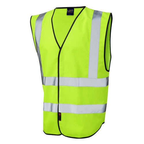 Comfortable Lightweight Sleeveless Lime Green Construction Safety ...