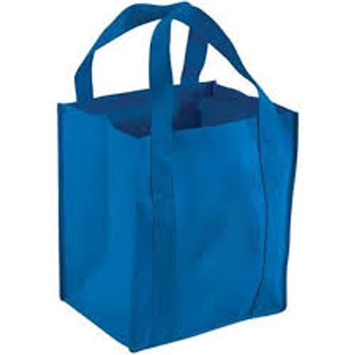 Environment Friendly Premium Non Woven Fabric Featured Blue Handle Bag Design: Rectangular