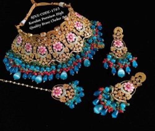 Multicolor Traditional Designer Kundan Choker Necklace Set