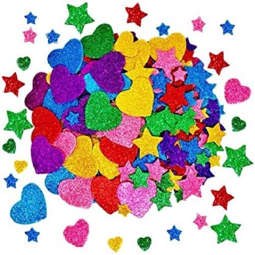 Self Adhesive Colorful Glitter Foam Stickers Used For Art And Craft, Card Making, Paper Decoration, School Crafts