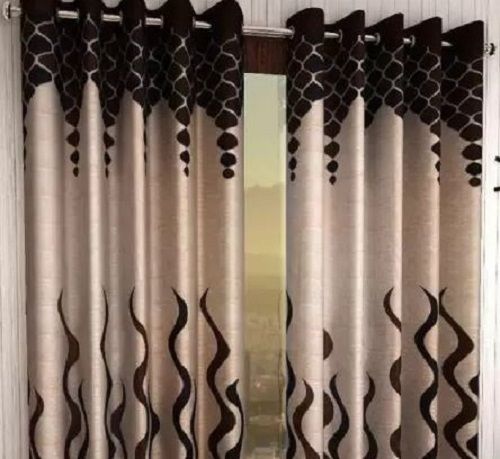 Set Of 2 Pieces Washable and Printed Polyester Curtains For Doors