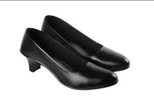 Black Synthetic Leather Formal Ladies Heels Shoes