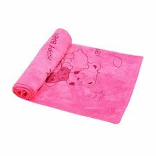 Pink 100 Percent Pure Cotton Absorbent Soft And Wrinkle Free Baby Towel