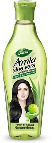 Transparent Dabur Amla Aloe Vera Non Sticky Hair Oil For Long And Strong Hair