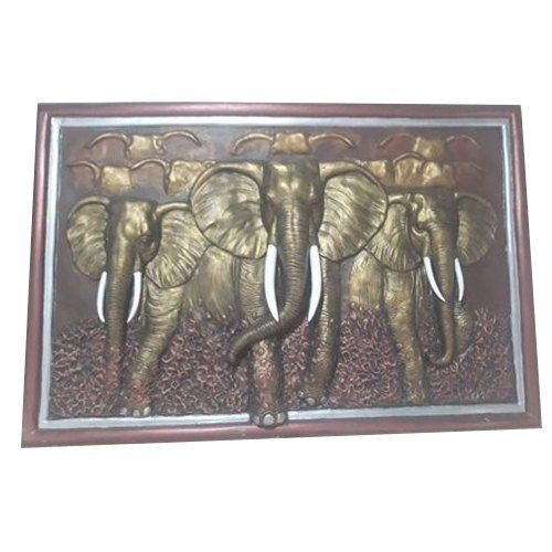 Durable Fine Finish Elephant Frp Rectangular Wall Mural