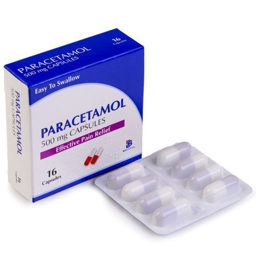 Paracetamol Capsules (500 Milligram), Used In The Treatment Of Headache, Joint Pain, Muscular Pain, Menstrual Pain, Migraine And Fever