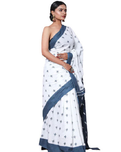 Skin Friendly Breathable Daily Wear Printed Cotton Silk Saree For Ladies