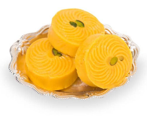 Tasty Fresh Premium Grade Soft Texture Sweet Flavor Yellow Kesar Peda, 1kg