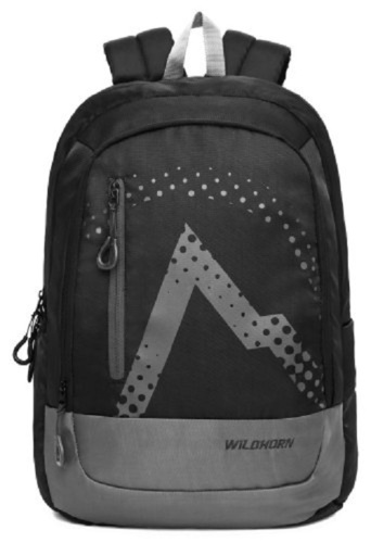 19x14x10 Inches Size Plain Design Zipper Top PU Material Bag For Men's - Black & Grey Color Side Bottle Pockets Broad Weight Distribution Strap