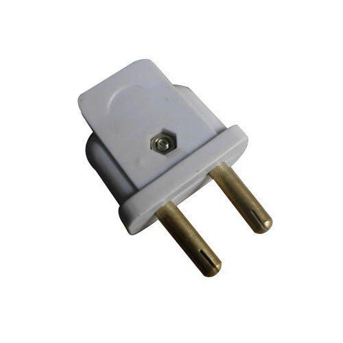 White Extremely Affordable Polycarbonate Dust-Free Fire-Resistant 2-Pin Male Plastic Electrical Plug