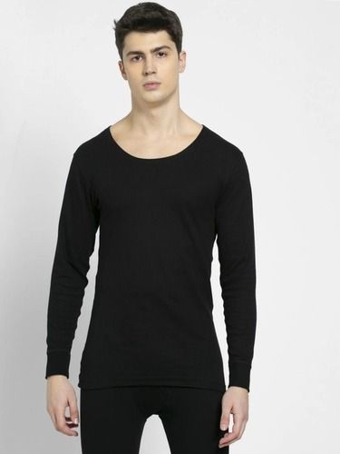 Mens Plain Cotton Round Neck Full Sleeve Knitted Winter Thermal T-Shirt 