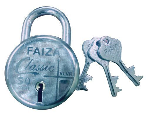 Silver Color Polish Finish And Mild Steel Body Round Padlock Application: Doors